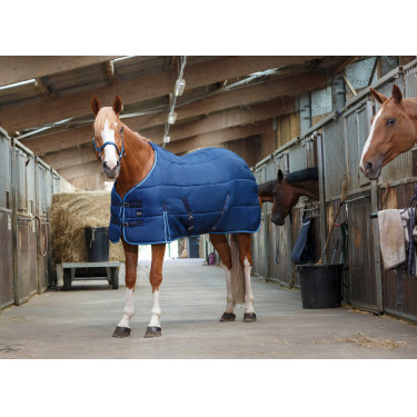 Manta de cuadra Riding World Marino / cielo azul