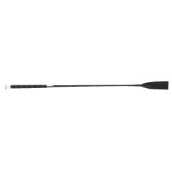 Reitgerte Whip & Go aspecto de cuero Negro