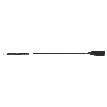 Reitgerte Whip & Go aspecto de cuero Negro