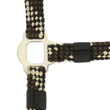 Cabezada + ramal Equitheme trenzado Beige / chocolate / negro Cabezada + ramal Equitheme trenzado Beige / chocolate / negro