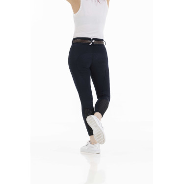 Pantalón EQUITHÈME Claudine con culera de silicona Azul marino
