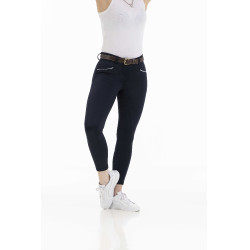Pantalón EQUITHÈME Claudine con culera de silicona Azul marino