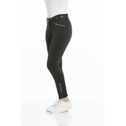 Pantalón EQUITHÈME Claudine con culera de silicona Verde oscuro