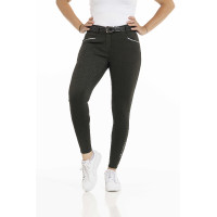 Pantalón EQUITHÈME Claudine con culera de silicona Verde oscuro