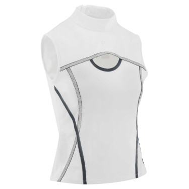 Polo sin mangas Equithème Puebla Blanco / gris Polo sin mangas Equithème Puebla Blanco / gris
