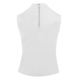 Polo sin mangas Equithème Puebla Blanco / gris