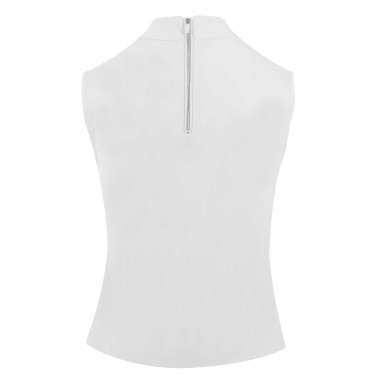 Polo sin mangas Equithème Puebla Blanco / gris Polo sin mangas Equithème Puebla Blanco / gris