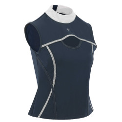 Polo sin mangas Equithème Puebla Azúl marino / gris