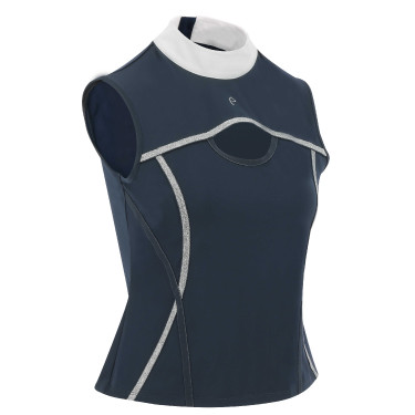 Polo sin mangas Equithème Puebla Azúl marino / gris Polo sin mangas Equithème Puebla Azúl marino / gris