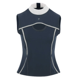 Polo sin mangas Equithème Puebla Azúl marino / gris