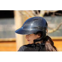 Visera para casco NACA XL Carbón azul brillante