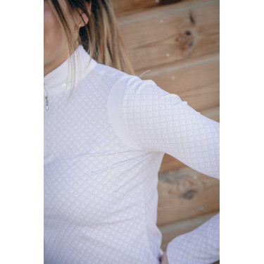 Polo de concurso con mangas largas Pénélope Seville Blanco