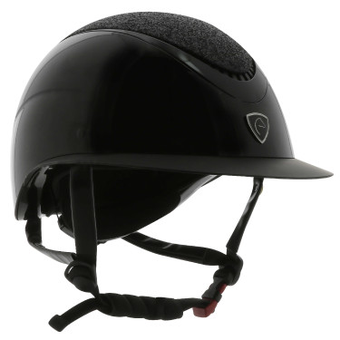 Casco EQUITHEME Wings Negro brillante lamé