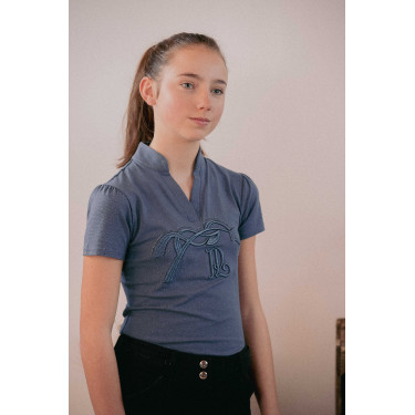 Polo Iliana Penélope Azúl / gris