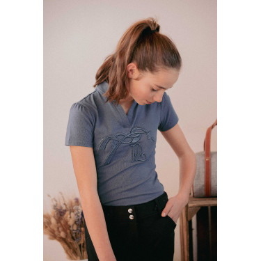 Polo Iliana Penélope Azúl / gris