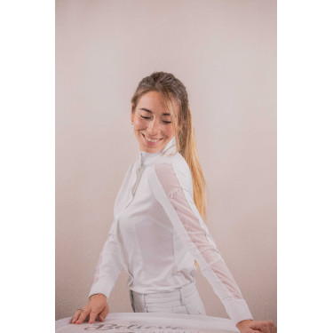 Polo de concurso con mangas largas PENELOPE Las Honey Blanco Polo de concurso con mangas largas PENELOPE Las Honey Blanco