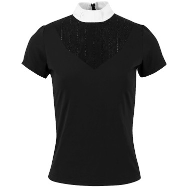 Polo EQUITHÈME 'Funza' de manga corta Negro