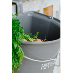 Comedero HIPPOTONIC con Ganchos y Asa Gris oscuro