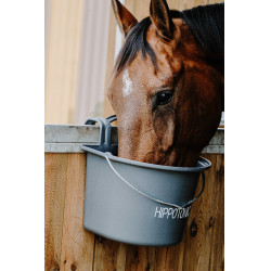 Comedero HIPPOTONIC con Ganchos y Asa Gris oscuro