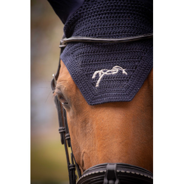 Bonete para caballos Pénélope Algodón Marino Azul marino Bonete para caballos Pénélope Algodón Marino Azul marino