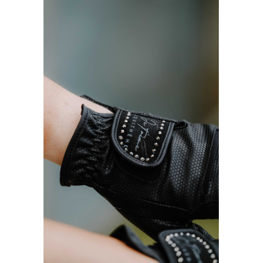 Guantes Te quiero Equithème Strass Negro Guantes Te quiero Equithème Strass Negro