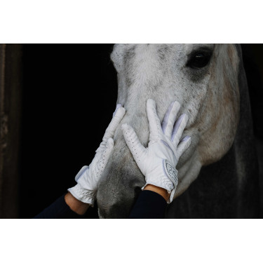 Guantes Te quiero Equithème Strass Blanco