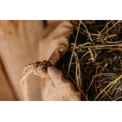 Bolsa de red para heno HIPPOTONIC - Natural Beige / negro