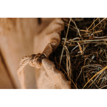 Bolsa de red para heno HIPPOTONIC - Natural Beige / negro