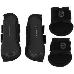 Protectores de tendón y menudillo Je t'aime EQUITHÈME Negro Protectores de tendón y menudillo Je t'aime EQUITHÈME Negro