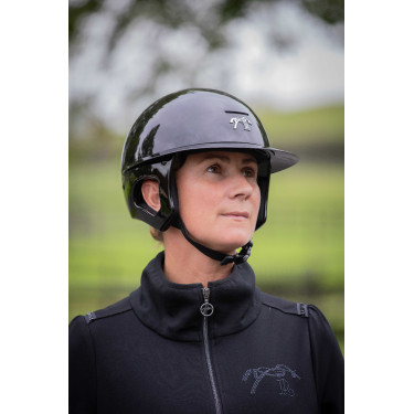 Casco PENELOPE visera larga Negro brillante Casco PENELOPE visera larga Negro brillante