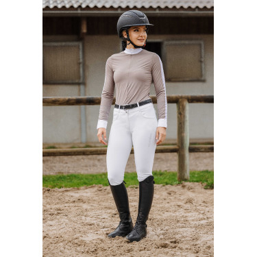 Polo EQUITHÈME - Estoril Gris pardo Marrón Polo EQUITHÈME - Estoril Gris pardo Marrón