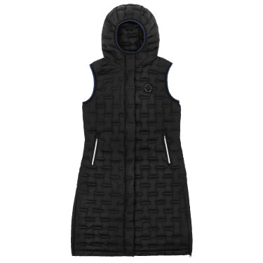 Chaqueta larga acolchada sin costuras Je t'aime EQUITHÈME - Navina Negro