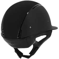 Casco con visera ancha inserto negro brillante con 5 strass parte superior en tejido negro EQUITHÈME - Soazy Negro / Strass Casco con visera ancha inserto negro brillante con 5 strass parte superior en tejido negro EQUITHÈME - Soazy Negro / Strass