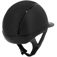 Casco con visera ancha inserto negro brillante parte superior en tejido crystal fabric EQUITHÈME - Soazy