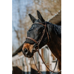 Máscara anti-moscas anti-UV Equithème Anatomic Negro