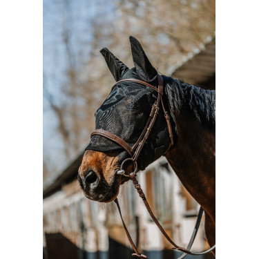 Máscara anti-moscas anti-UV Equithème Anatomic Negro