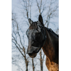 Máscara anti-moscas anti-UV Equithème 2 en 1 Negro