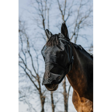 Máscara anti-moscas anti-UV Equithème 2 en 1 Negro