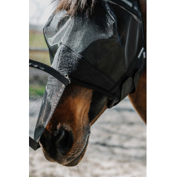 Máscara anti-moscas anti-UV Equithème 2 en 1 Negro