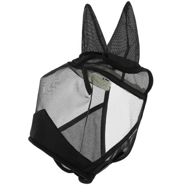 Máscara anti-moscas anti-UV Equithème 2 en 1 Negro
