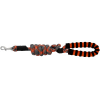 Correa para perro con asa EQUITHÈME - Haspen Negro / empuñadura naranja