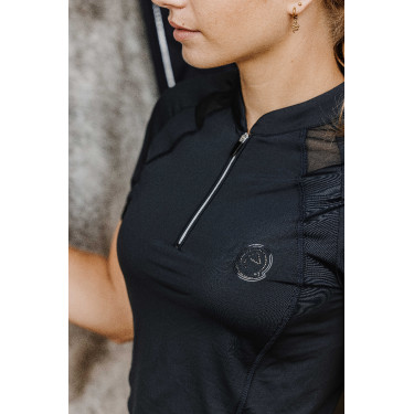 Polo Te quiero EQUITHÈME - Alice Negro Polo Te quiero EQUITHÈME - Alice Negro