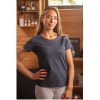 Camiseta Pénélope Iconic Strass Negro