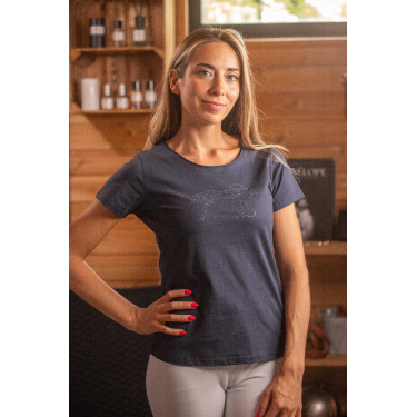 Camiseta Pénélope Iconic Strass Marino Azul marino