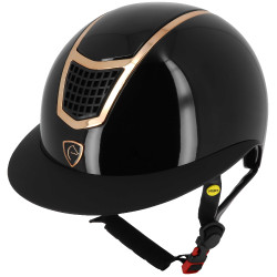 Casco Equithème Airy LM Negro brillante / oro rosa