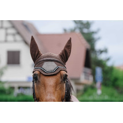 Bonete antimoscas Equithème Domino Cobre Marrón