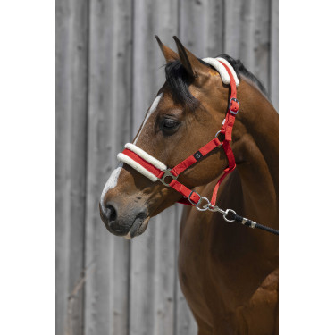 Licol Riding World borreguillo sintético Roja Rojo