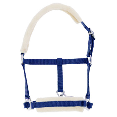 Cabezada potro Riding World borreguillo sintético Azul real