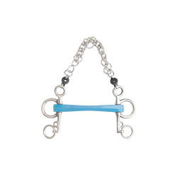 Mors pelham Metalab Flexi recto ramas cortas Azul