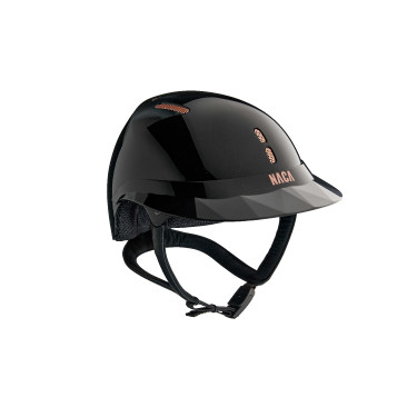 Casco de carbono NACA Gravity S Negro carbón brillante / oro rosa